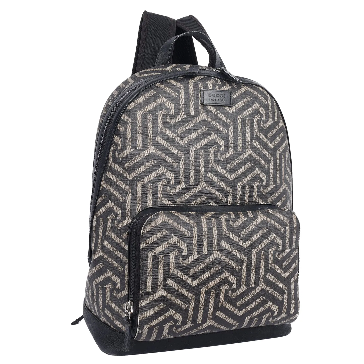 GG Supreme Monogram Caleido Backpack in Black (Authentic Pre-Owned)