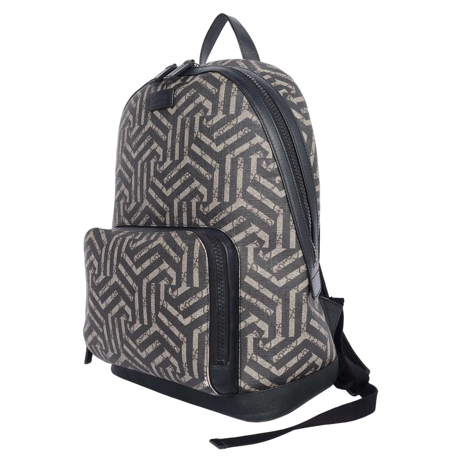 GG Supreme Monogram Caleido Backpack in Black (Authentic Pre-Owned)