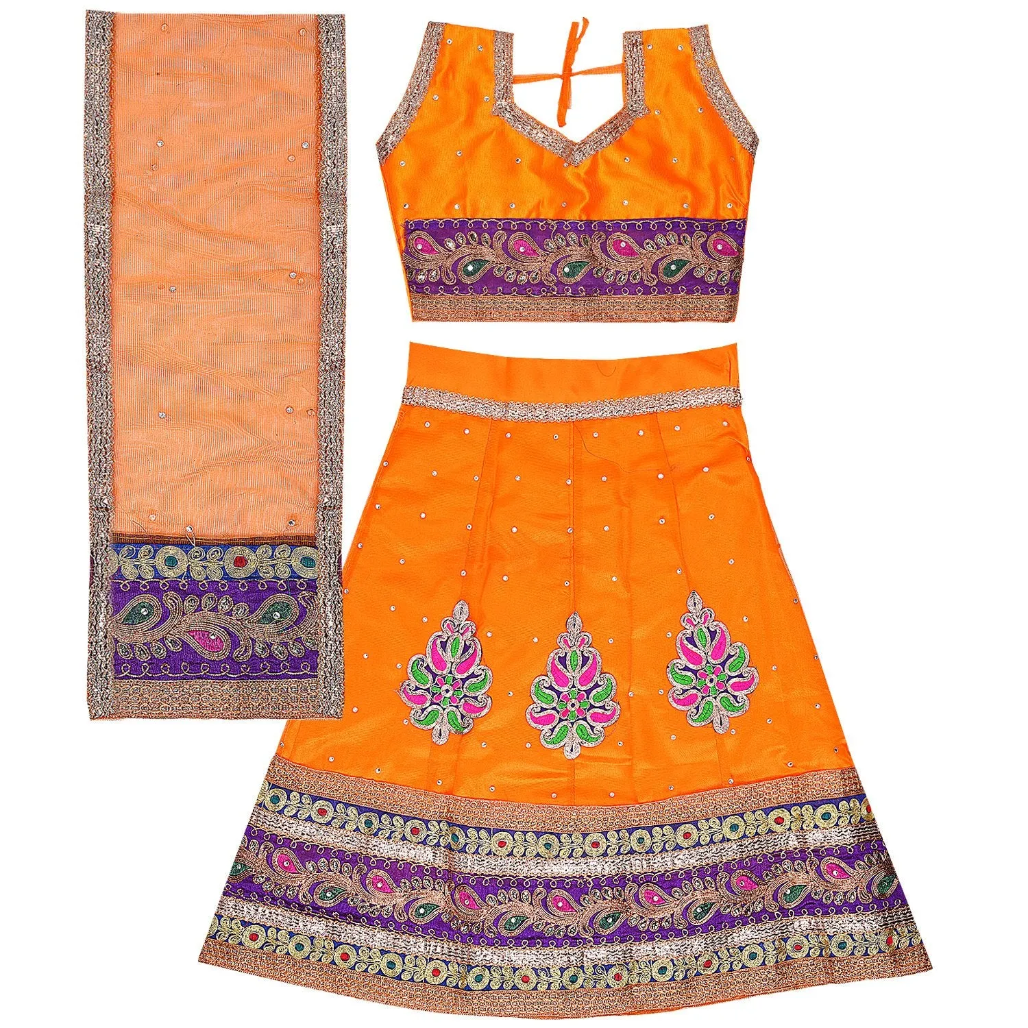 Girls Ethnic Embroidered Lehenga Choli