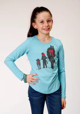 Girl's Roper Sky Blue Jersey Tee