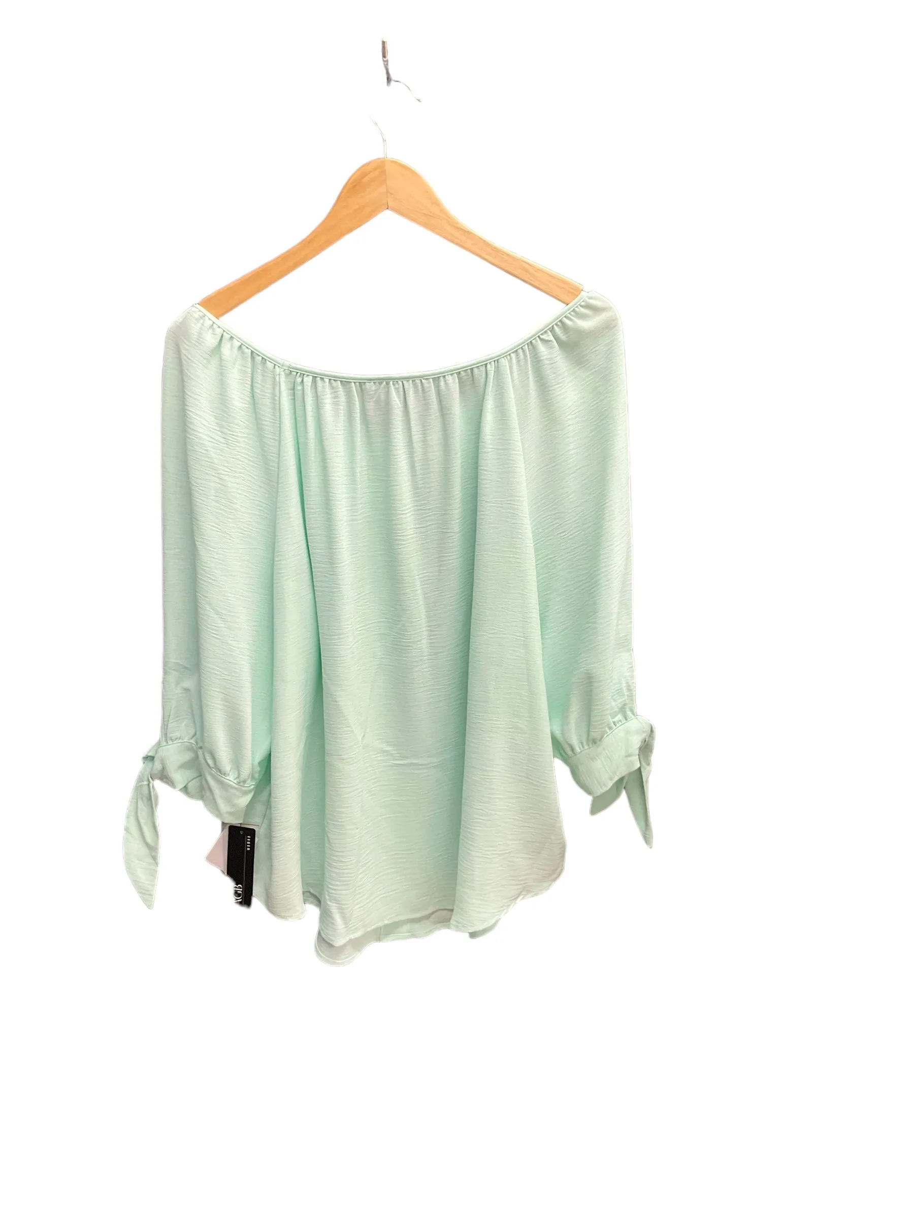 Green Blouse 3/4 Sleeve Agb, Size 1x