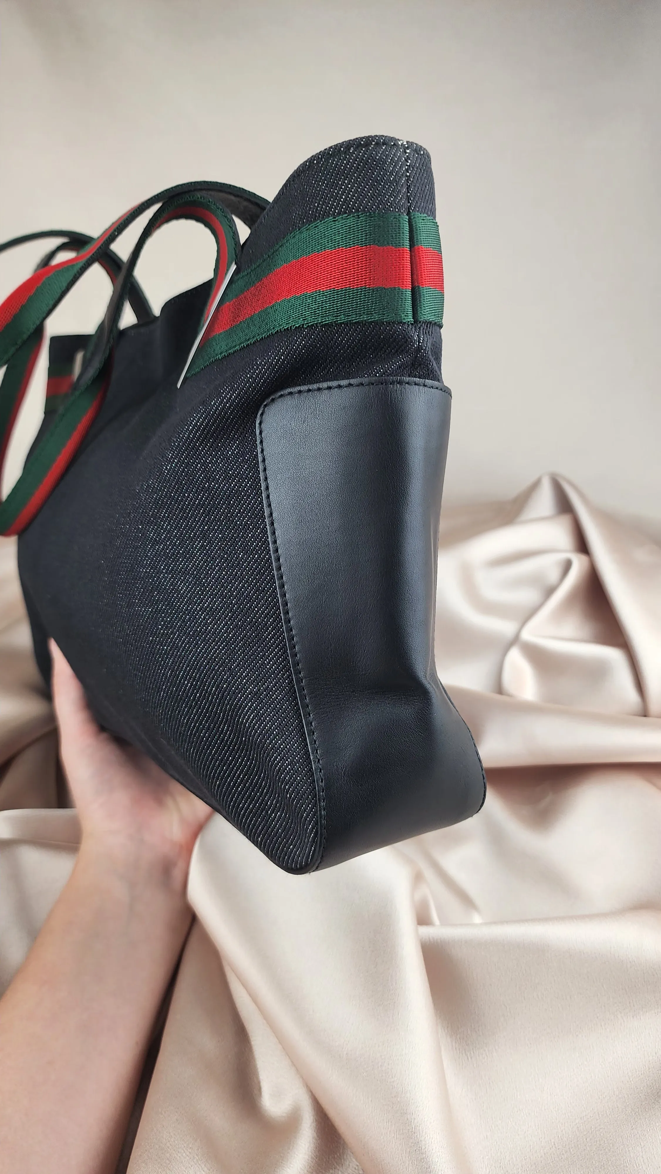 Gucci Denim Sherry Line Tote - 1031