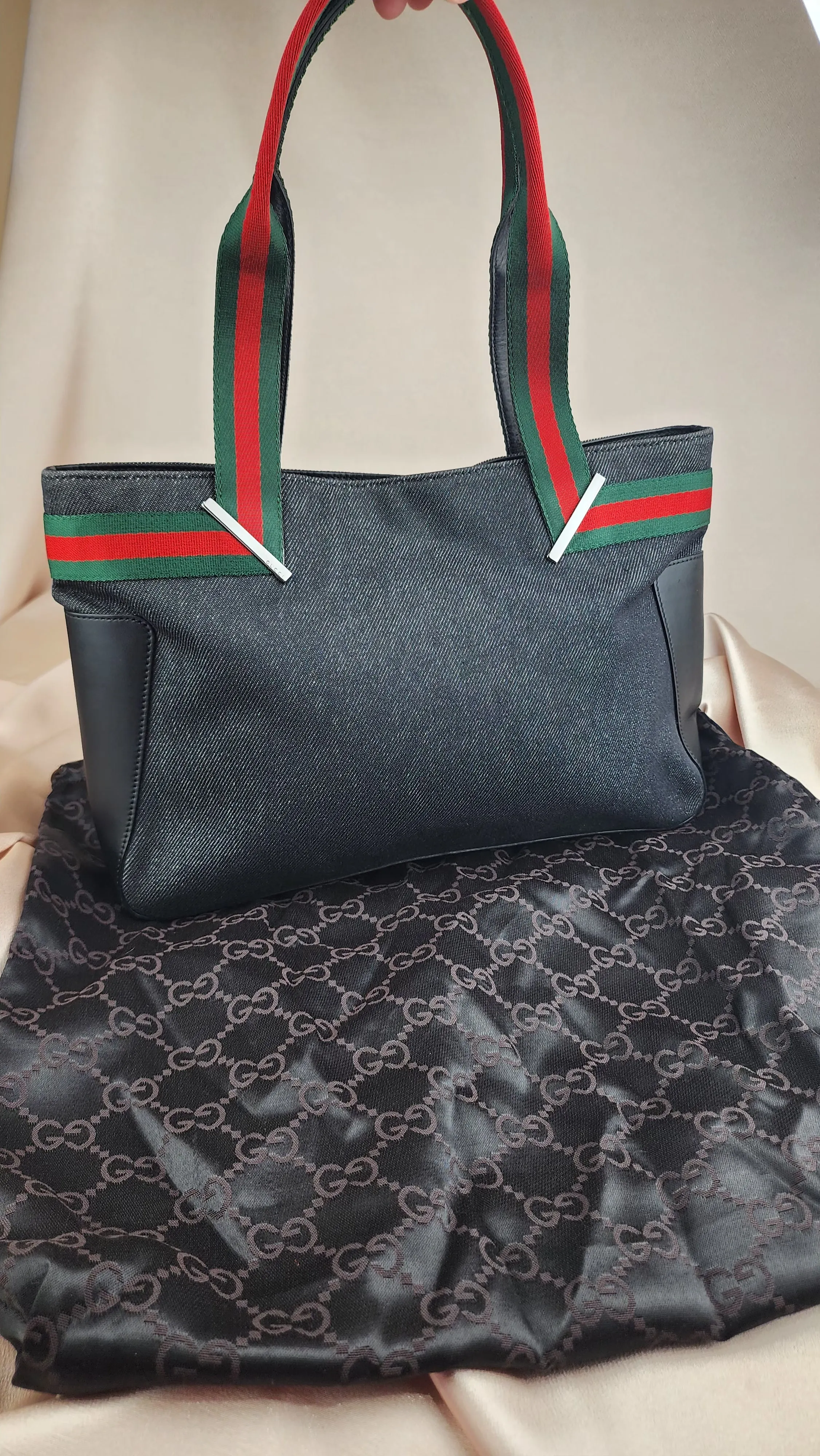 Gucci Denim Sherry Line Tote - 1031