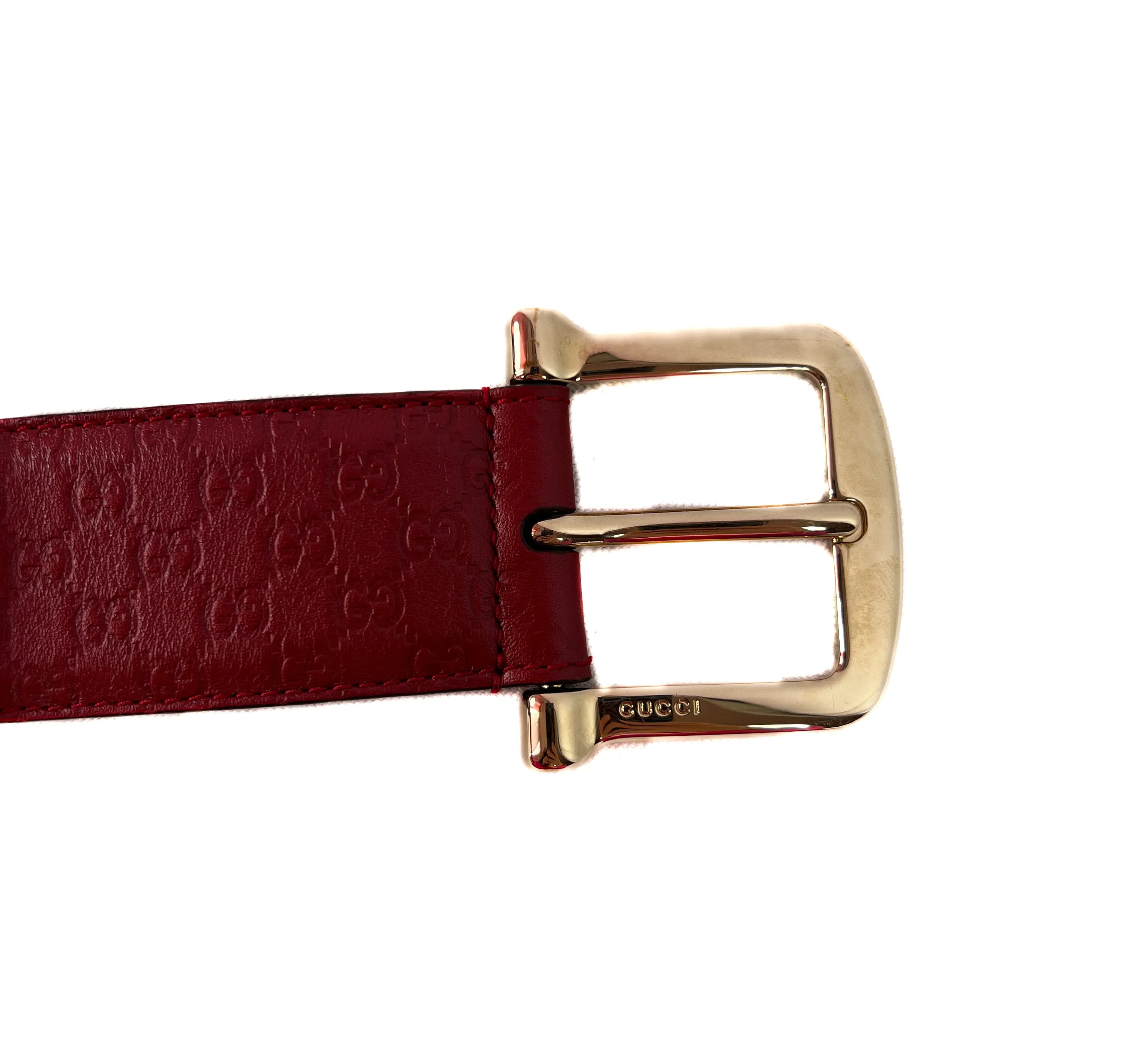 Gucci red leather signature belt