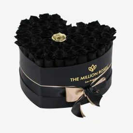 Heart Black Box | Black & Gold Roses