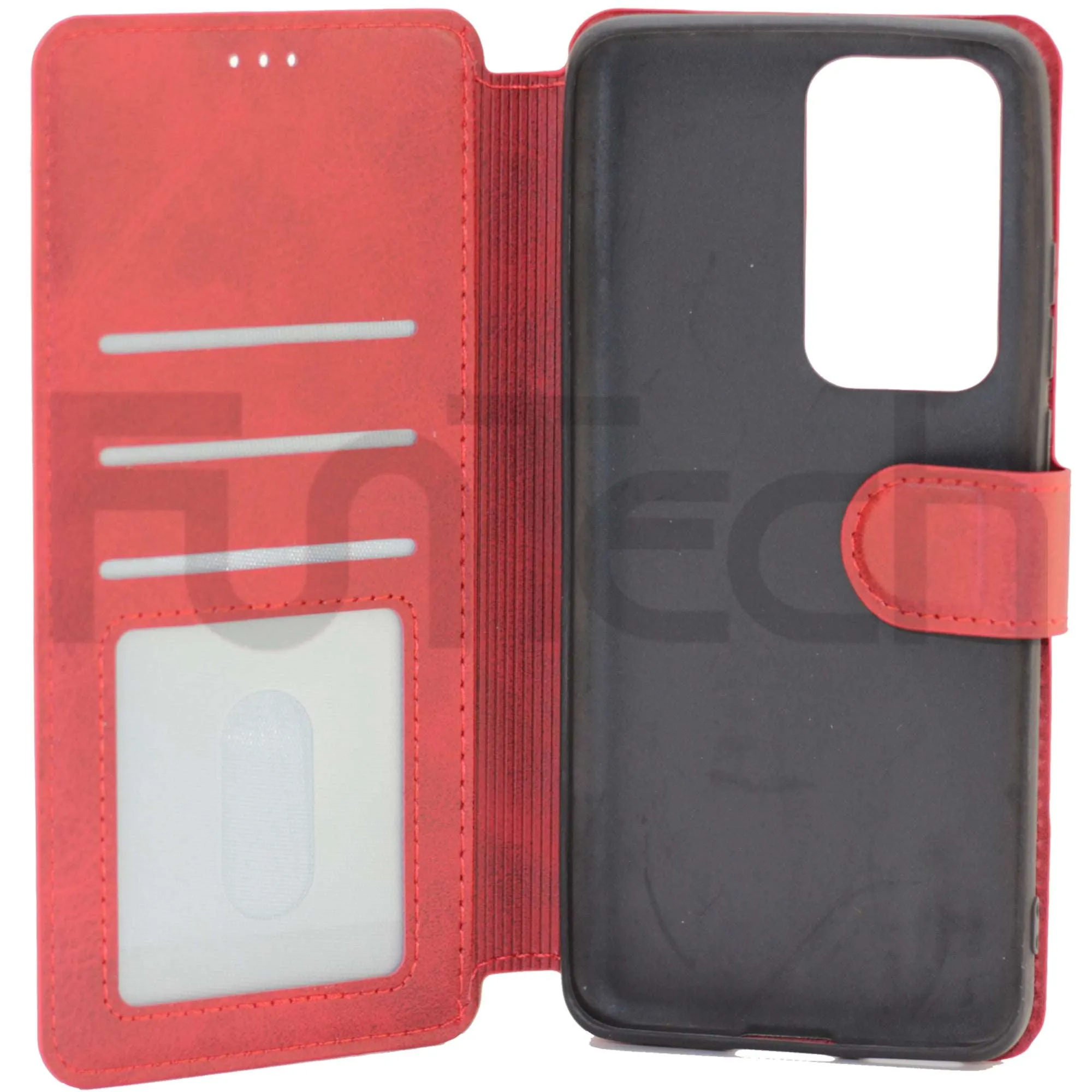 Huawei P40 Pro, Leather Wallet Case, Color Red,