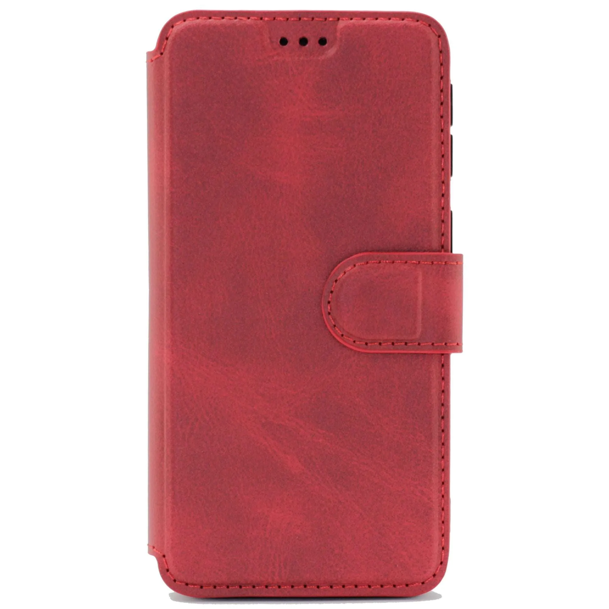 Huawei P40 Pro, Leather Wallet Case, Color Red,