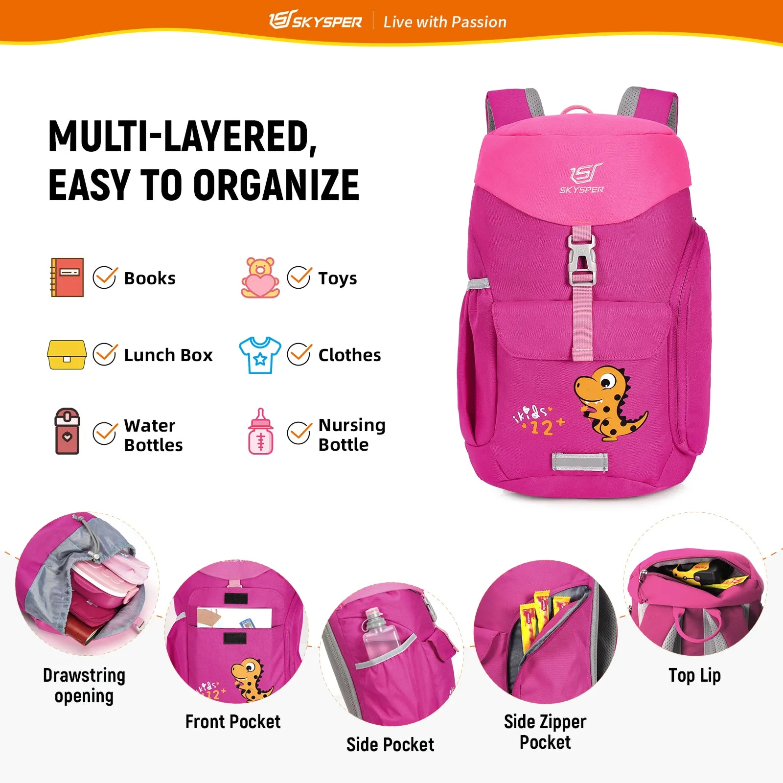 iKIDS12  - SKYSPER 16-inch Kids Backpack for 5 - 8 Years old