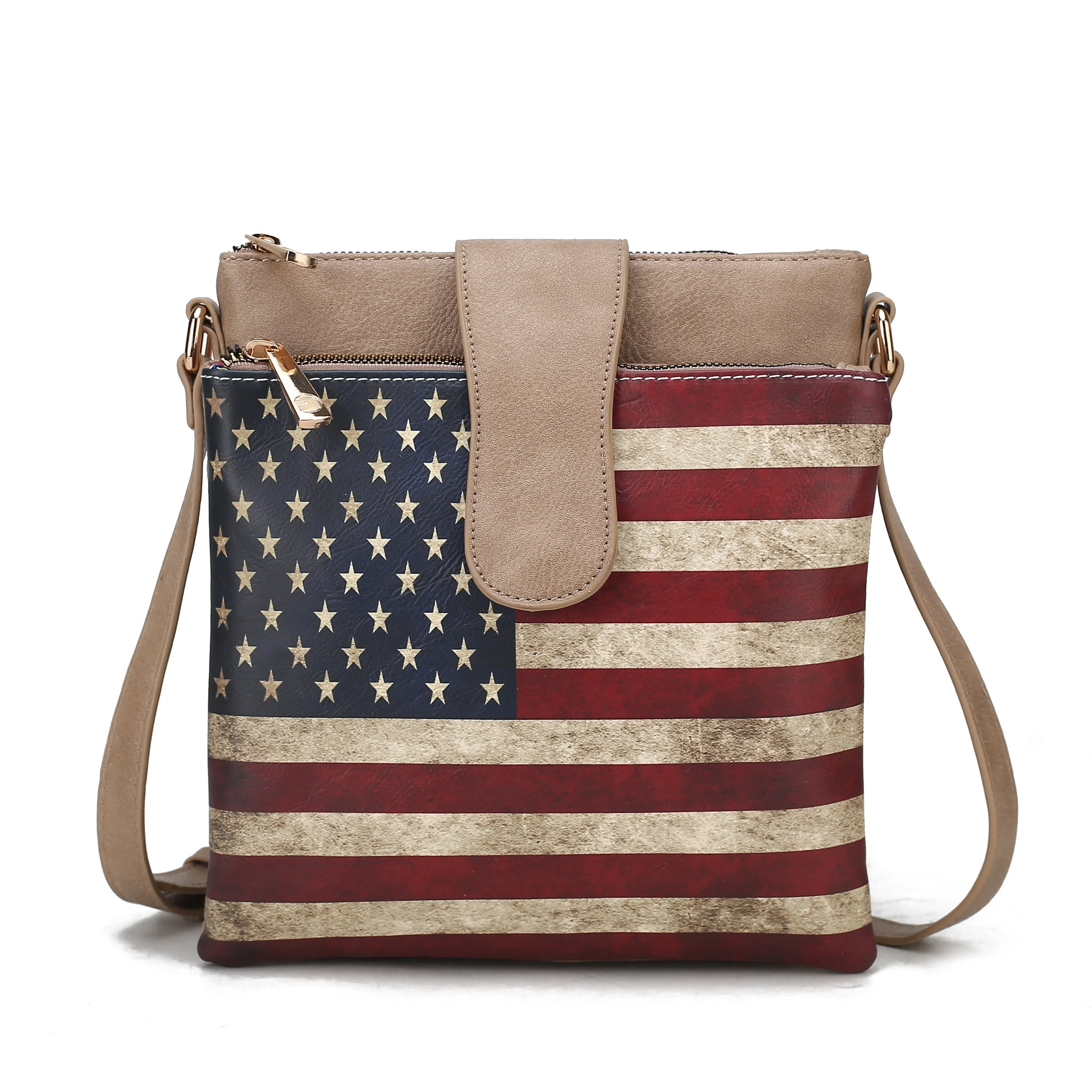 Josephine Printed Flag Crossbody Bag