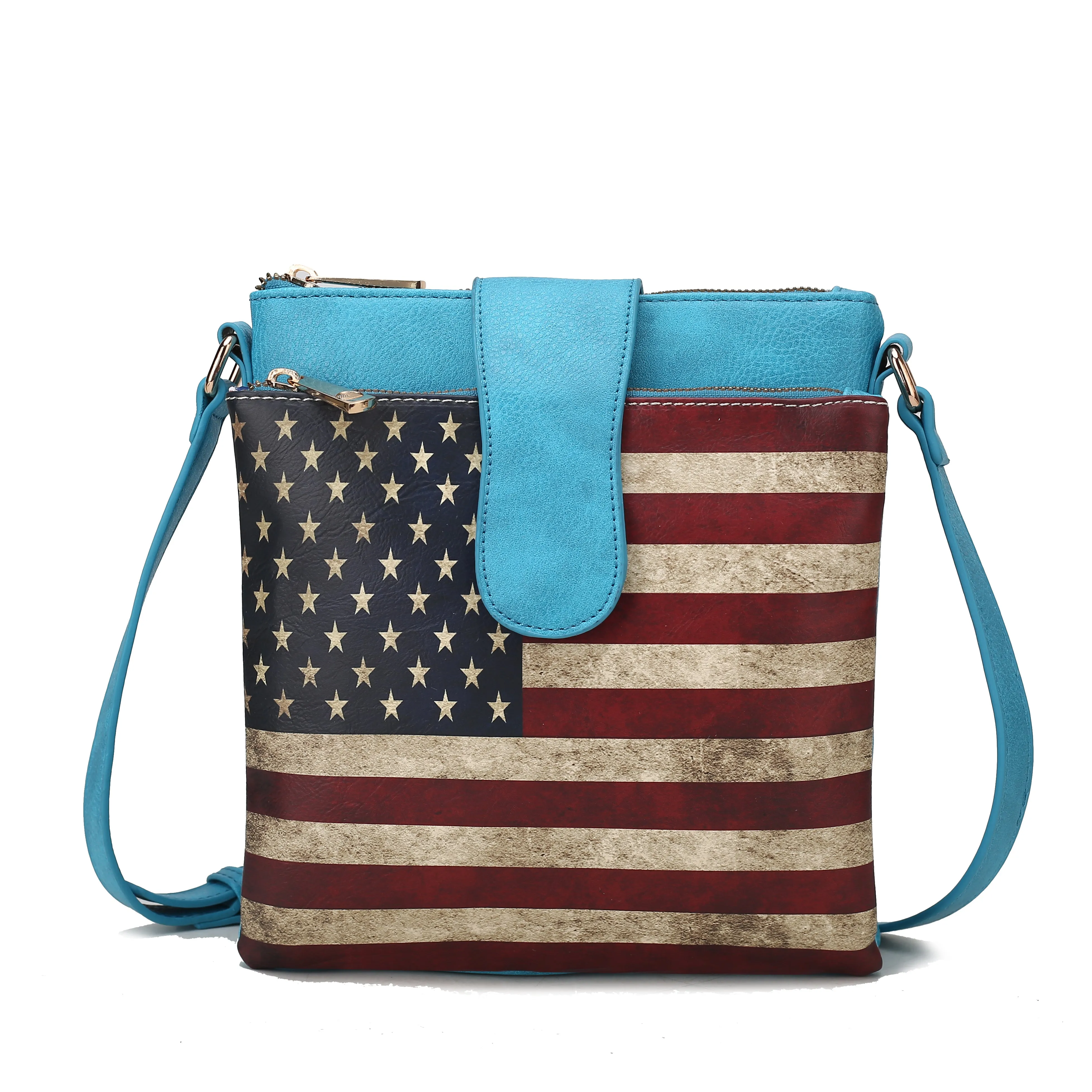 Josephine Printed Flag Crossbody Bag