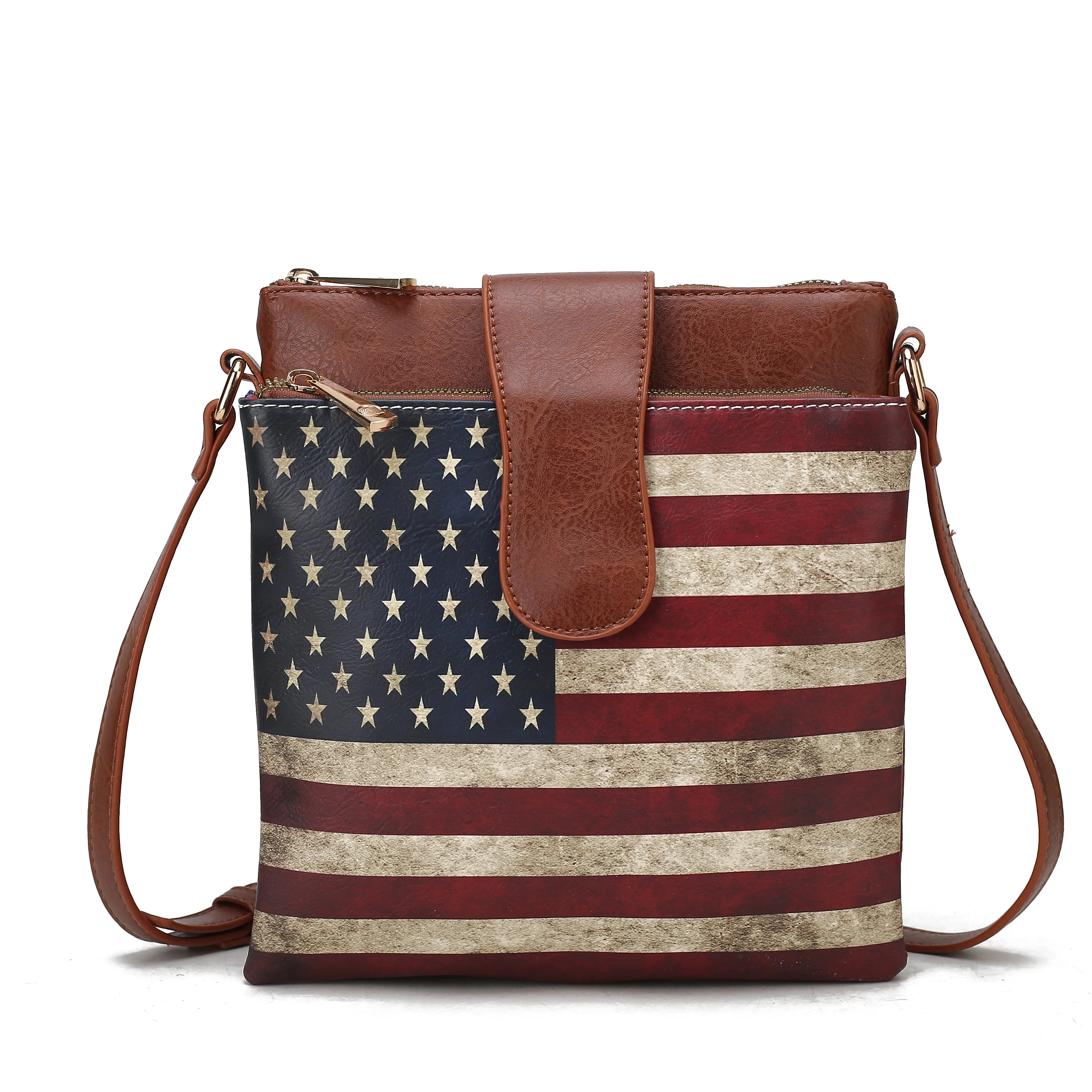 Josephine Printed Flag Crossbody Bag