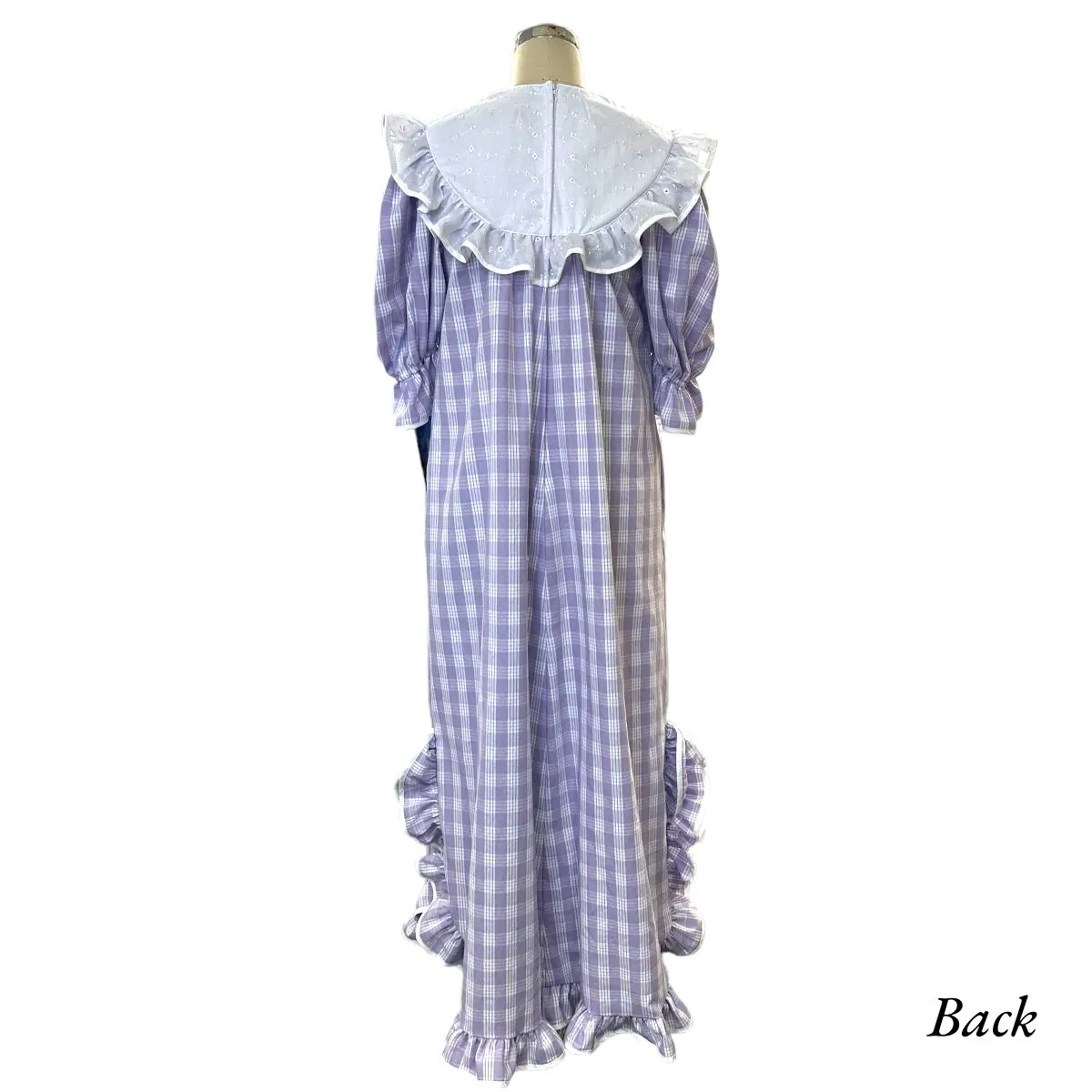 Lavender Palaka Traditional Muumuu Dress 464