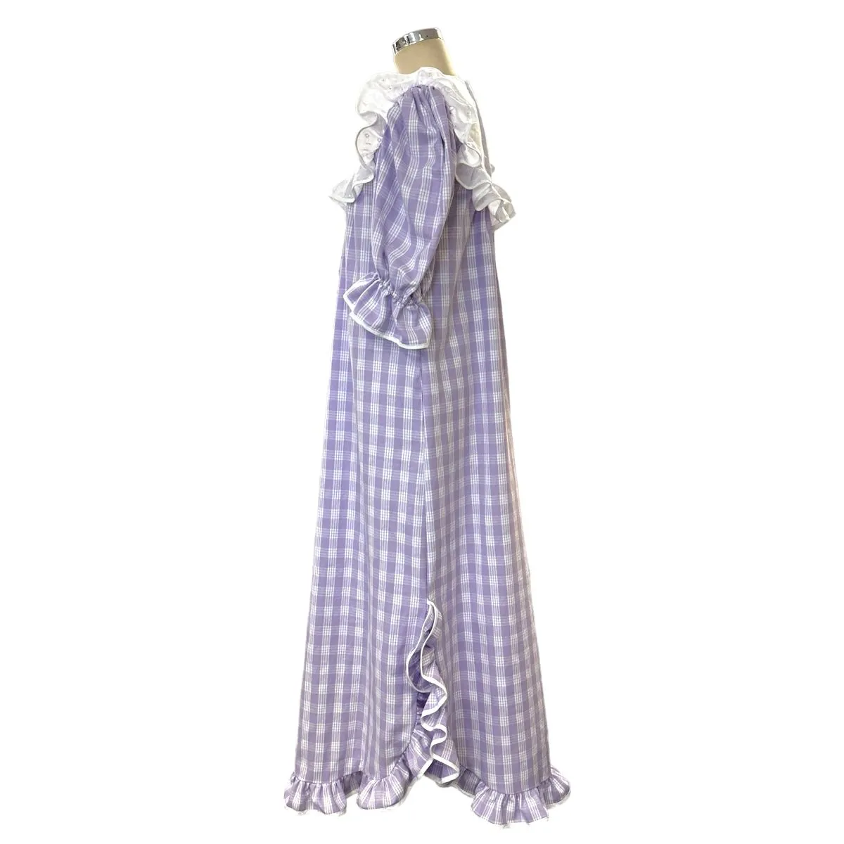 Lavender Palaka Traditional Muumuu Dress 464