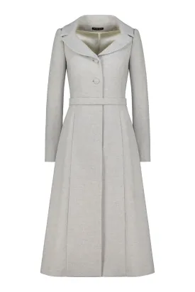 LOTUS GRAY WOOL-CASHMERE TWEED COAT DRESS