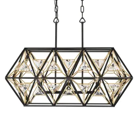 Marcia 353N03MBFG 3-Light Kitchen Island Pendant - Matte Black/French Gold