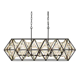 Marcia 353N05MBFG 5-Light Kitchen Island Pendant - Matte Black/French Gold