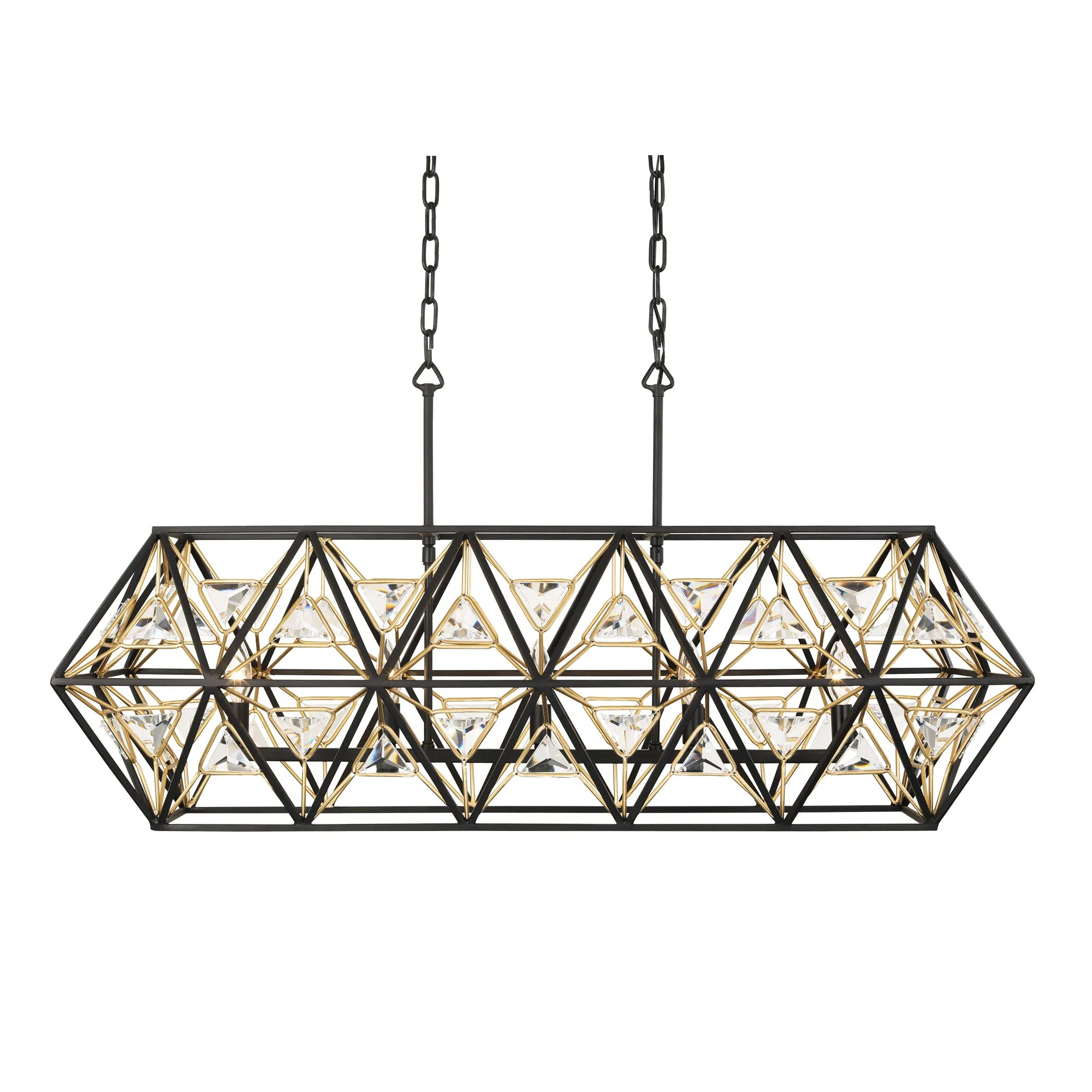 Marcia 353N05MBFG 5-Light Kitchen Island Pendant - Matte Black/French Gold