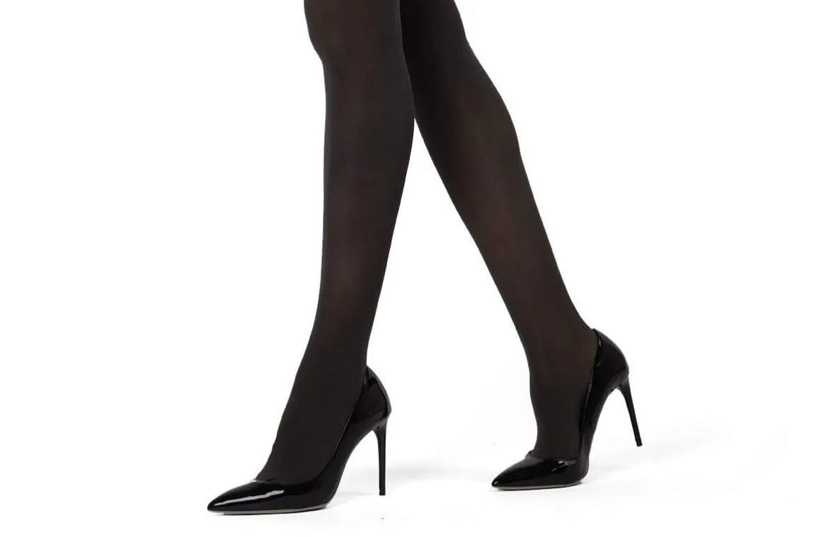 Melas Women Jet Black Microfiber Opaque Tights 60 Denier Appearance