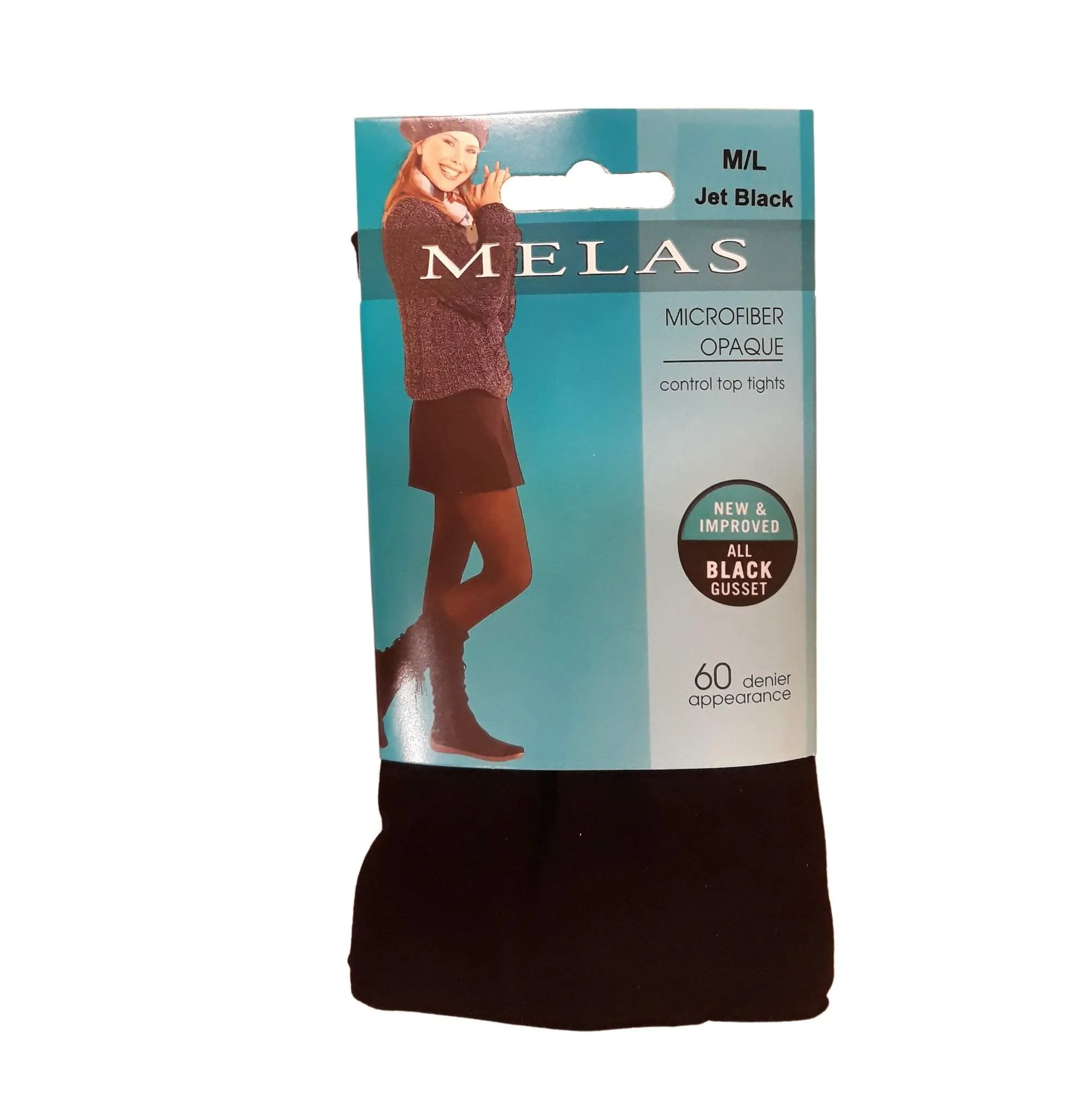 Melas Women Jet Black Microfiber Opaque Tights 60 Denier Appearance