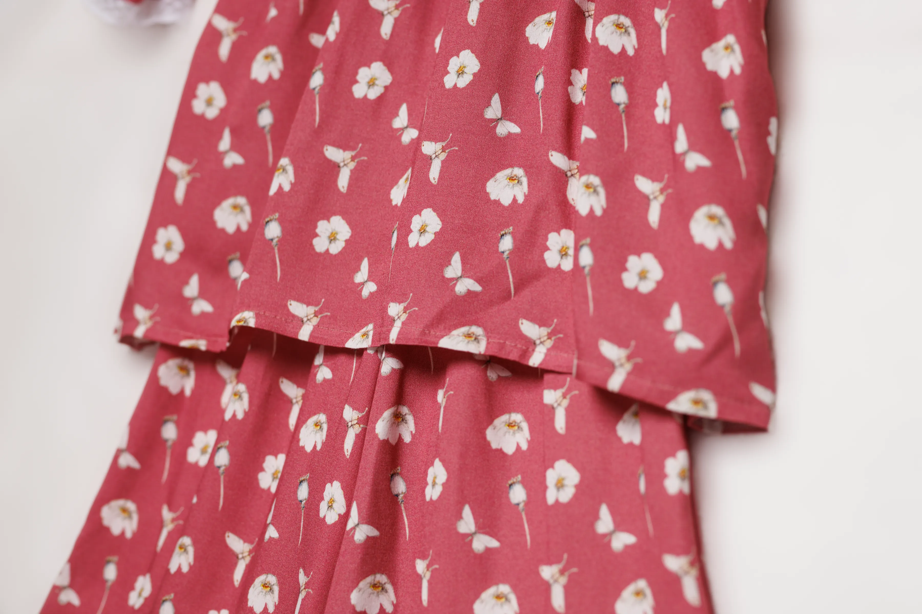 MELODY - GIRLS VISCOSE PYJAMA RED BUTTERFLIES