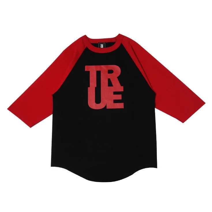 Mens True Logo Raglan T-Shirt Black/Red