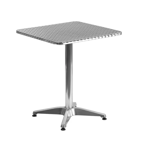 Modern Smooth Stainless Steel Patio Table and Base 23.5