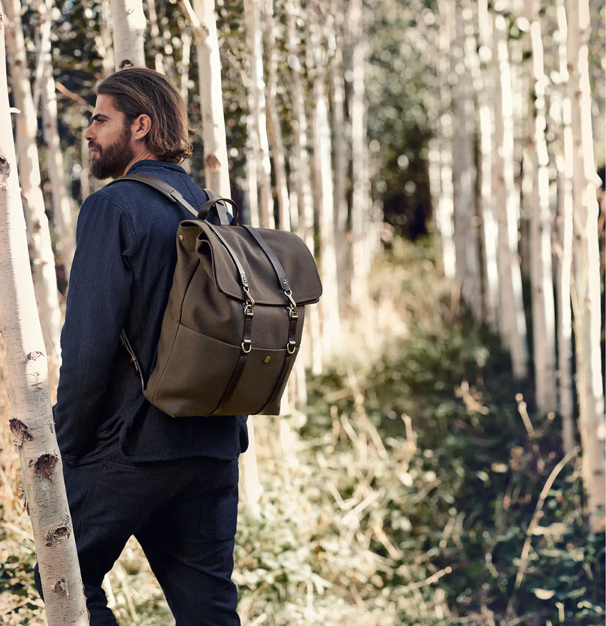 M/S Backpack – Navy/Dark Brown