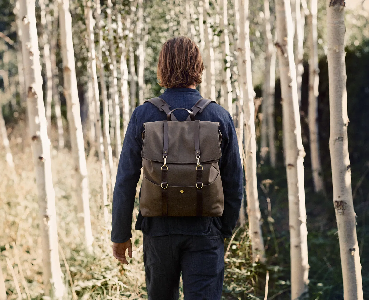 M/S Backpack – Navy/Dark Brown