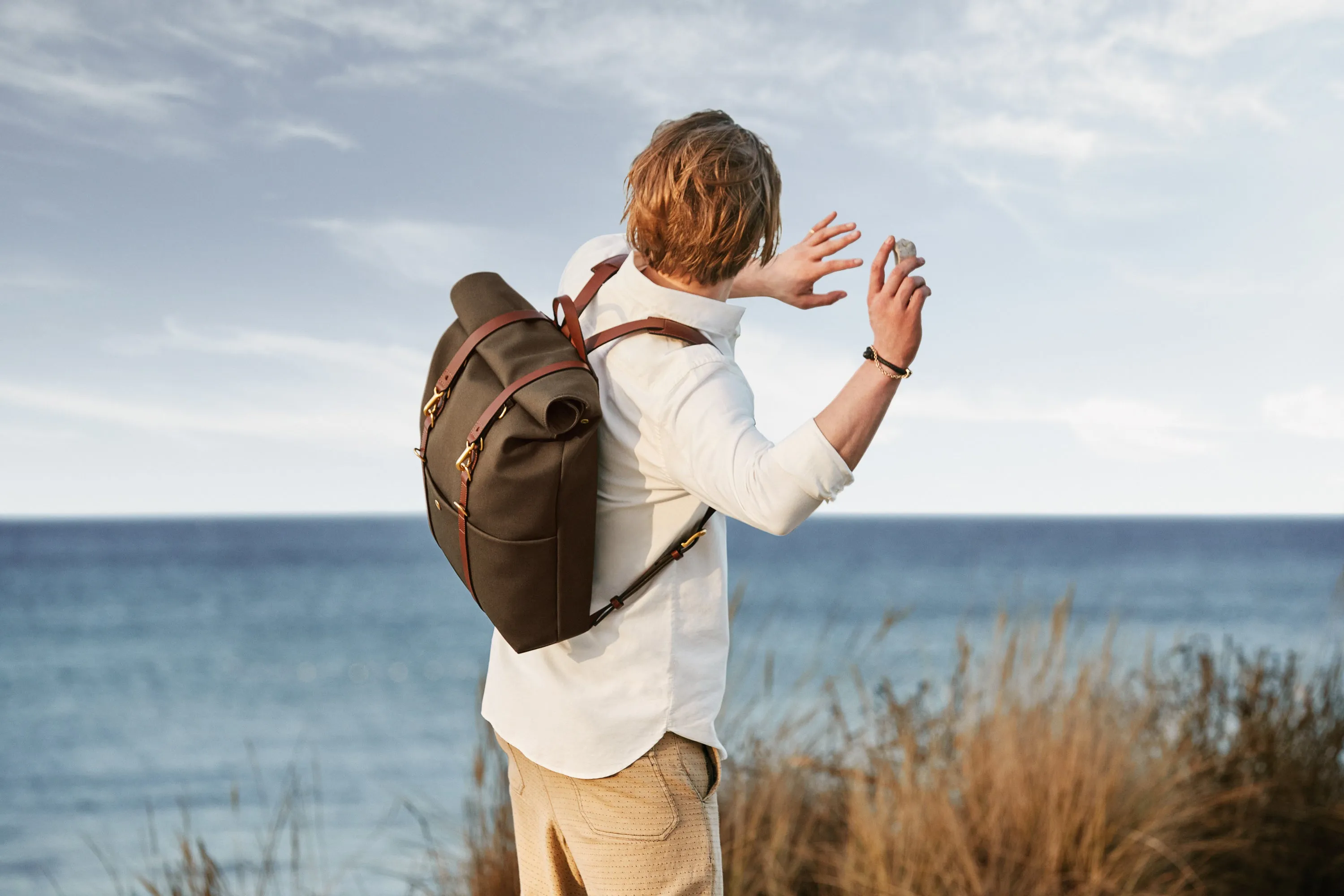 M/S Backpack – Navy/Dark Brown