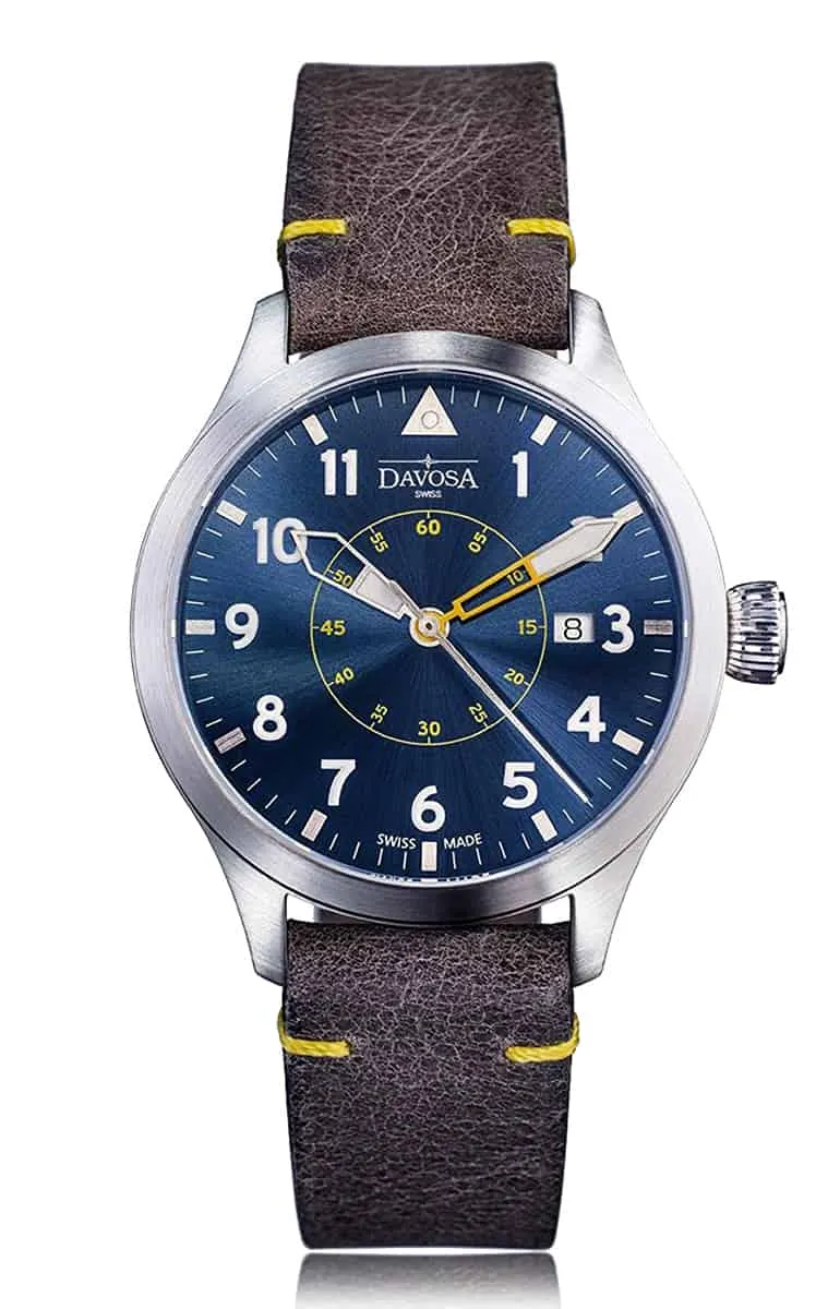 Neoteric Automatic Swiss-Made Blue Yellow Pilot Watch 16156546