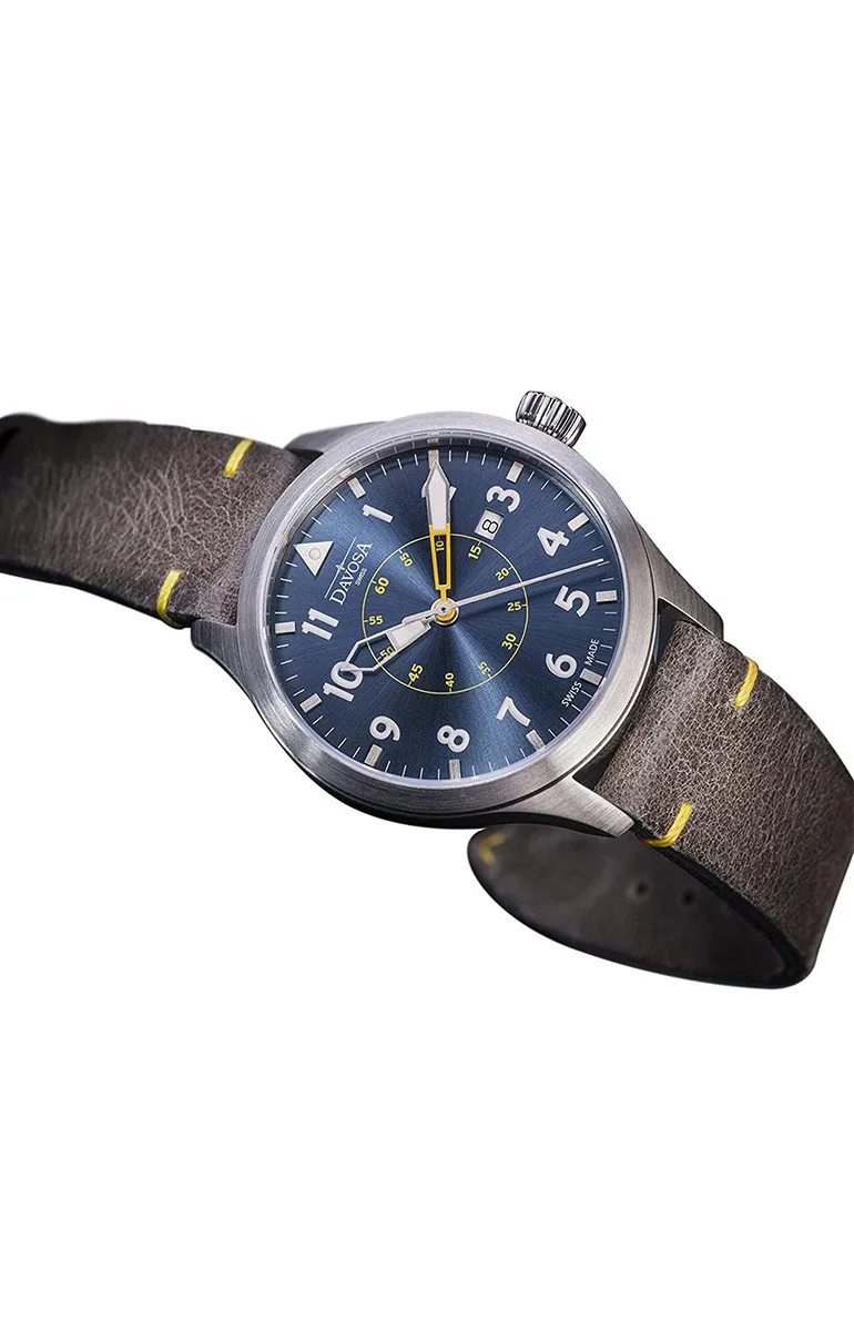 Neoteric Automatic Swiss-Made Blue Yellow Pilot Watch 16156546