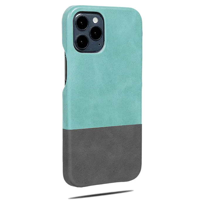 Ocean Blue & Pebble Gray iPhone 12 Pro Max Leather Case