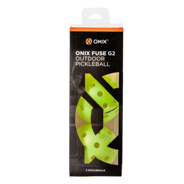 Onix Fuse G2 Outdoor Pickleball Balls 3-Pack [Neon Green]