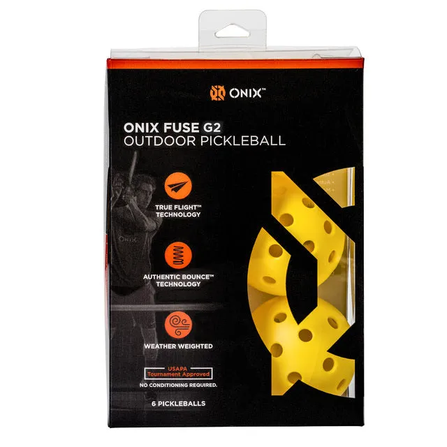 Onix Fuse G2 Outdoor Pickleball Balls 6-Pack [Yellow]