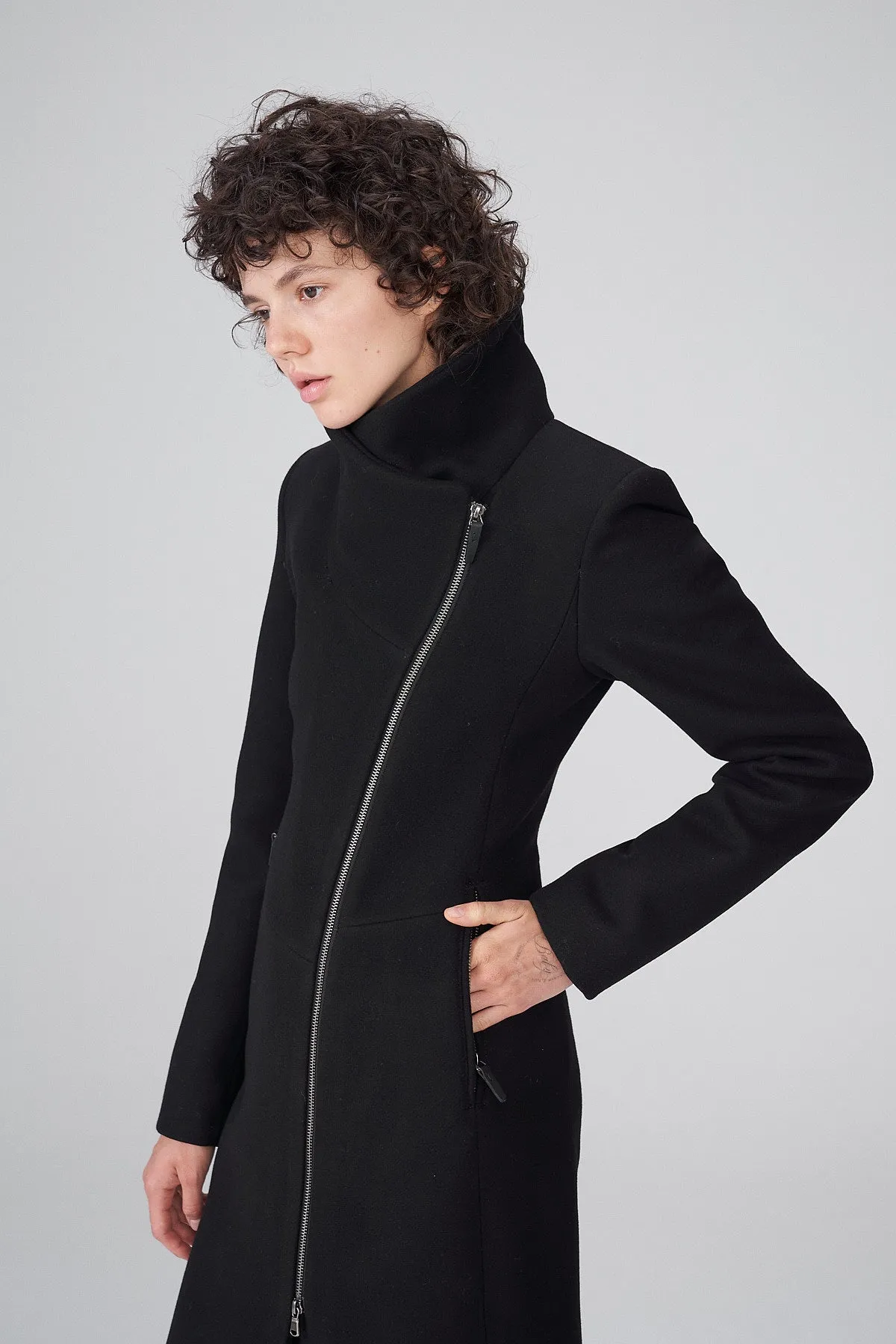 Pamelia - Black Wool Coat