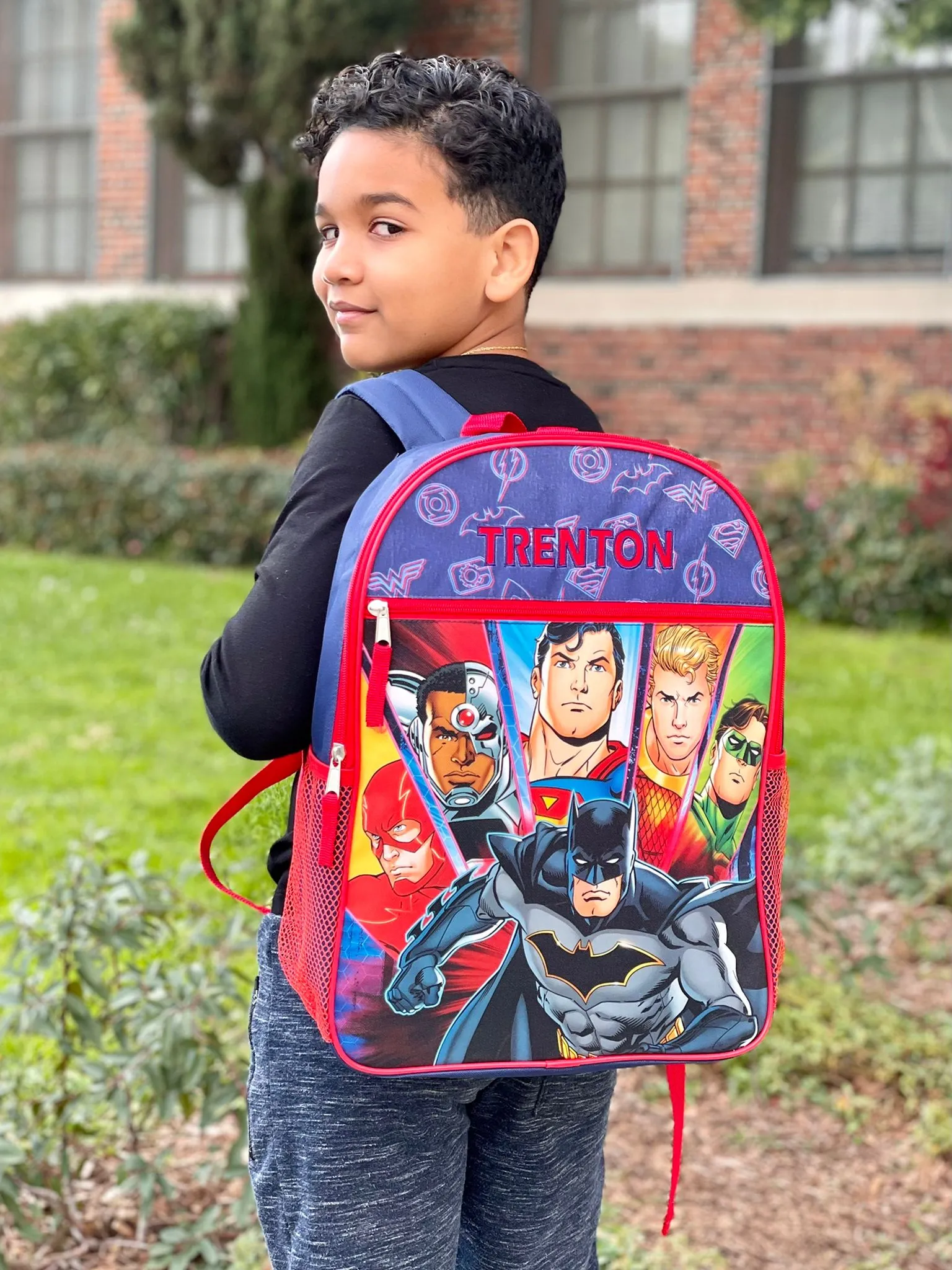 Personalized 16 Inch School Backpack - Justice League