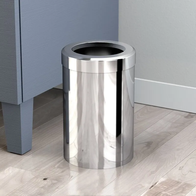 Prince Steel Modern 2.9 Gallon Round Open Waste Basket