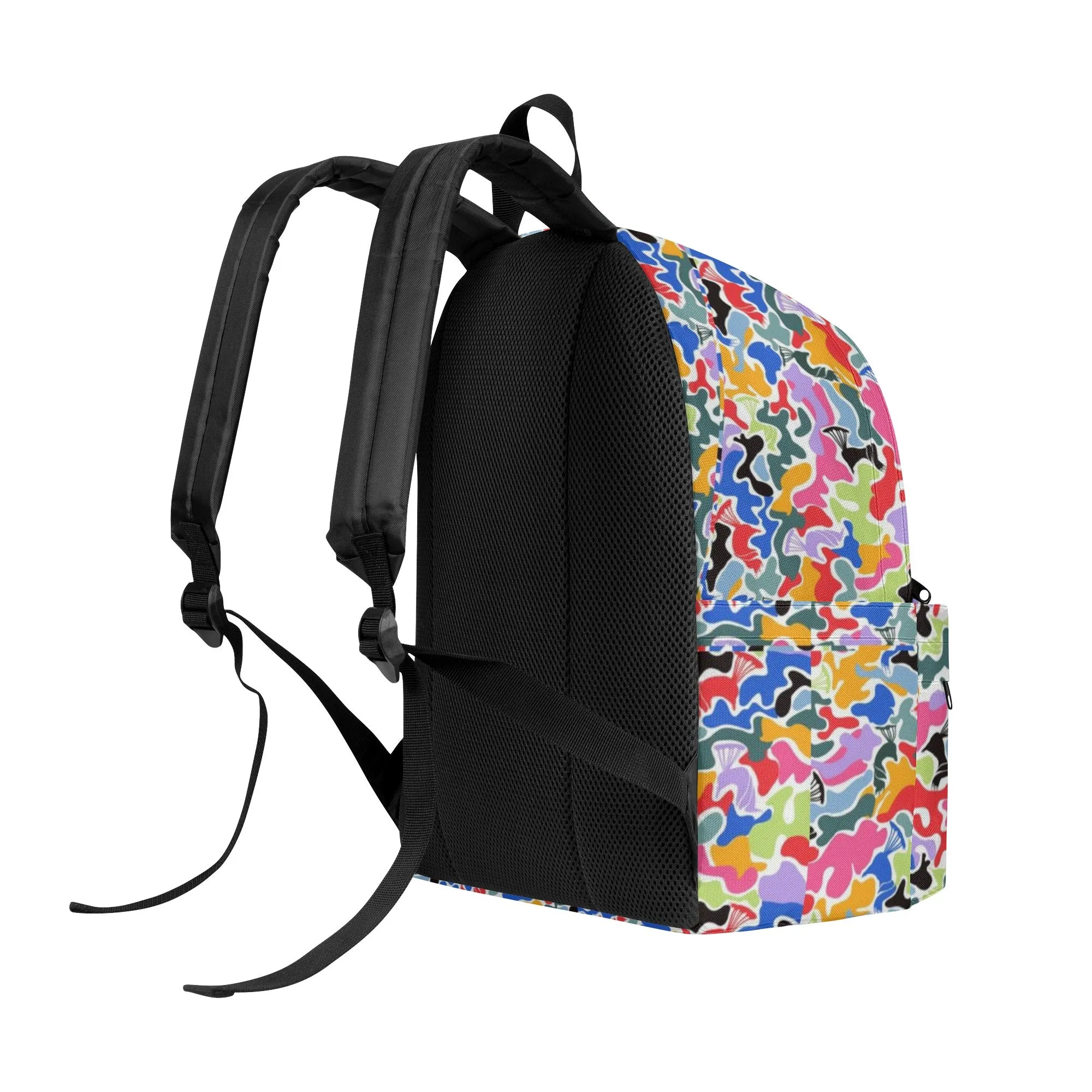 Printed   Embroidered Multi Color Camo Backpack