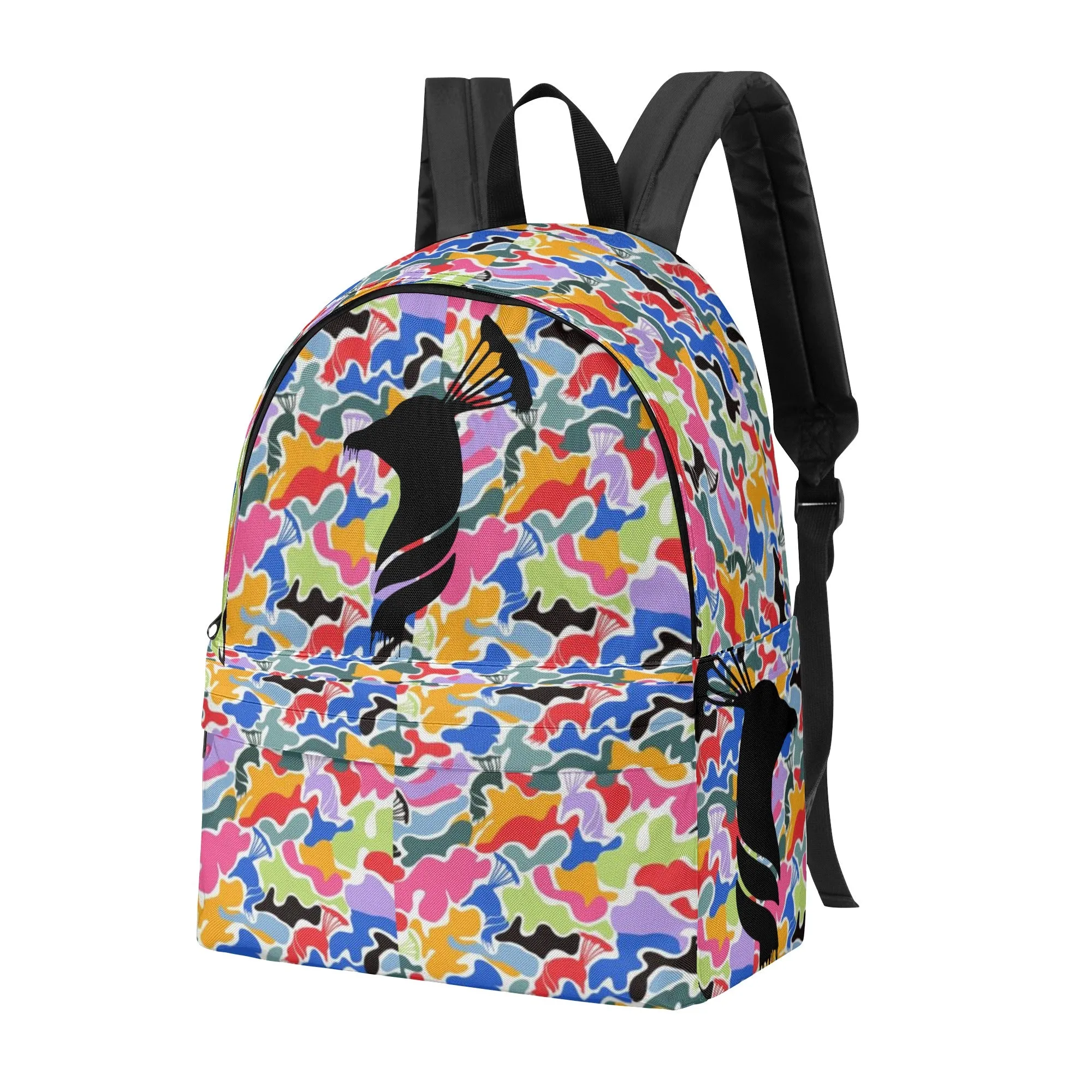 Printed   Embroidered Multi Color Camo Backpack