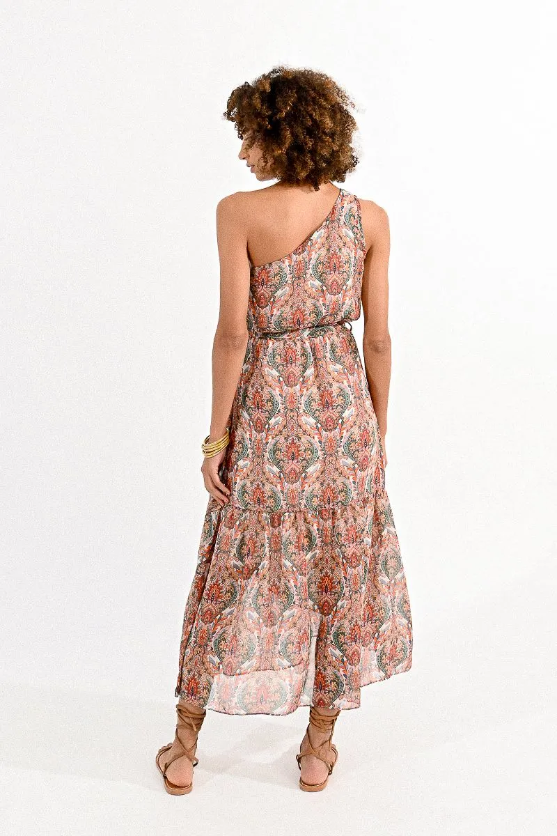 Printed One Shoulder Dress