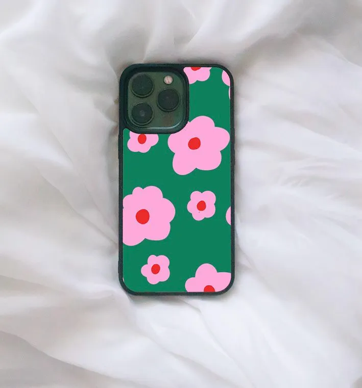 Retro Daisy Glass Case For iPhone