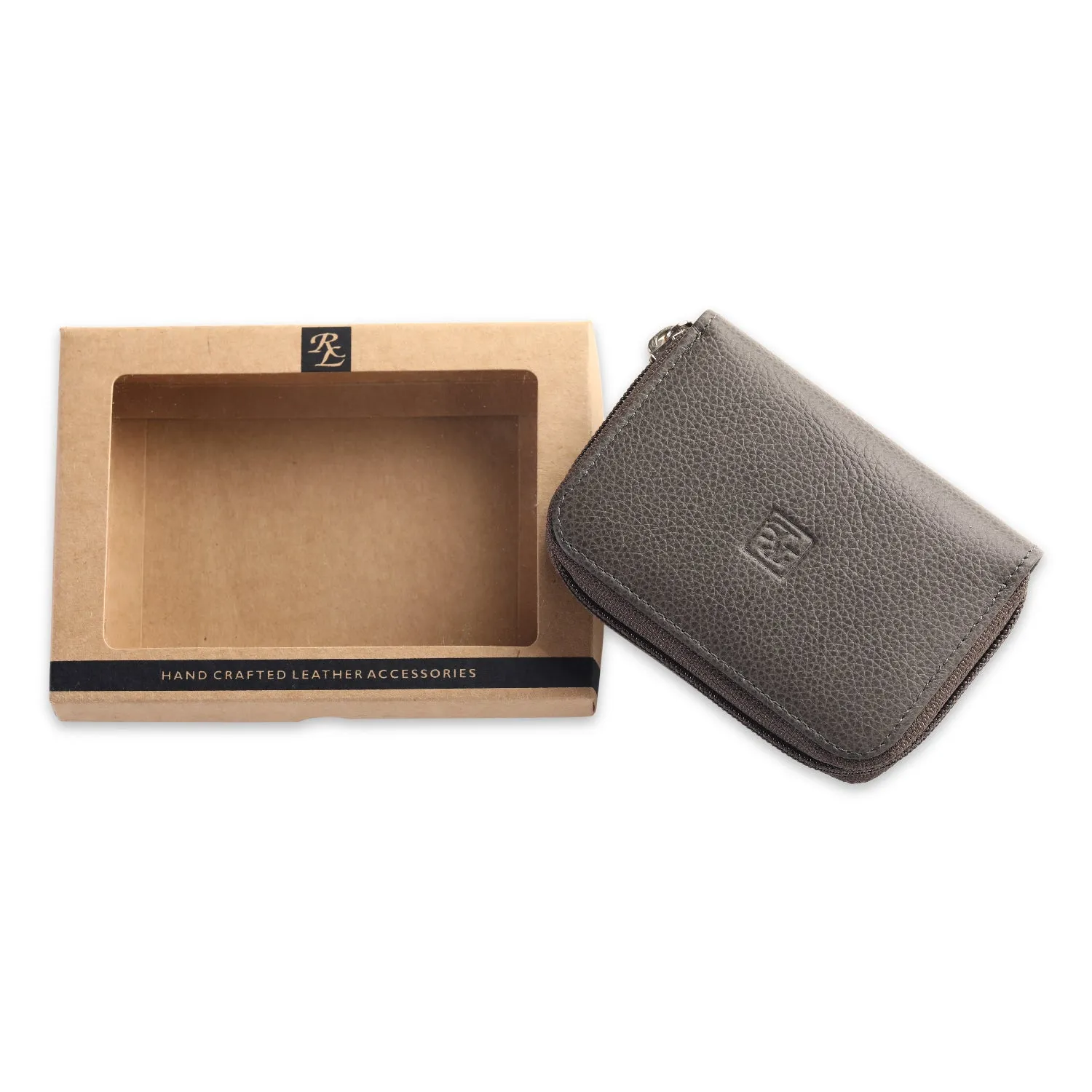 RL Gusset Full Zip Unisex Leather Card Holder