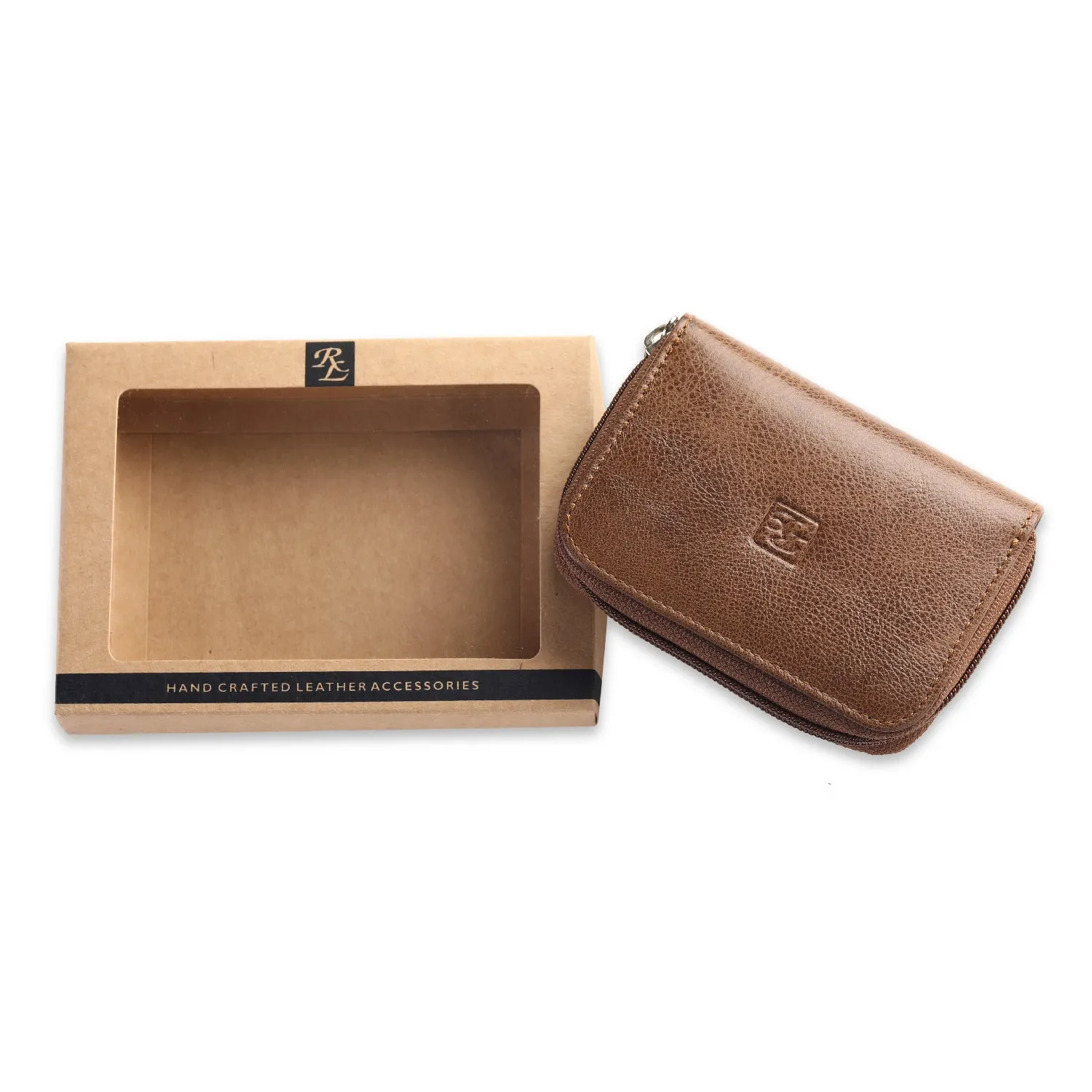 RL Gusset Full Zip Unisex Leather Card Holder