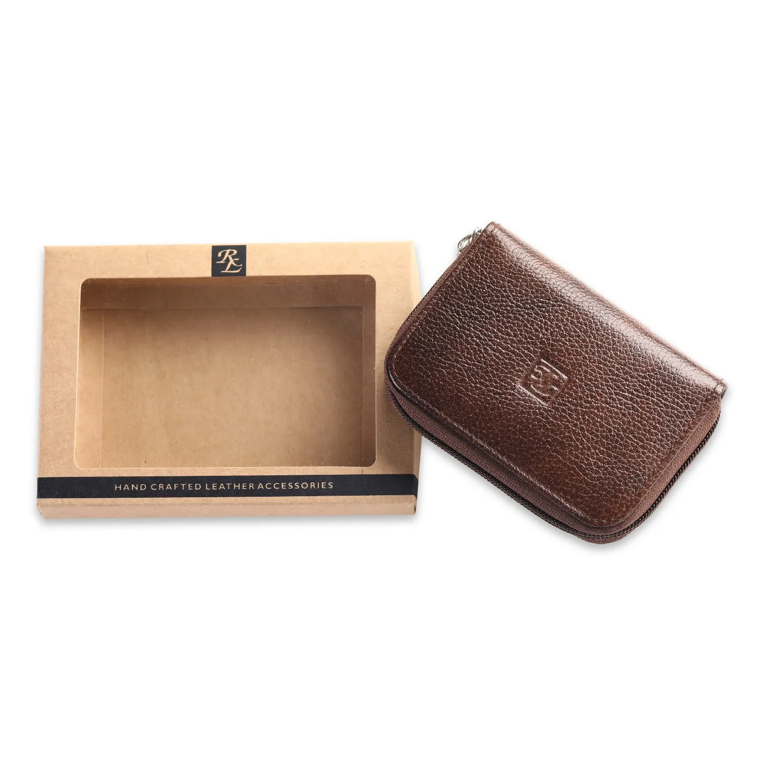 RL Gusset Full Zip Unisex Leather Card Holder