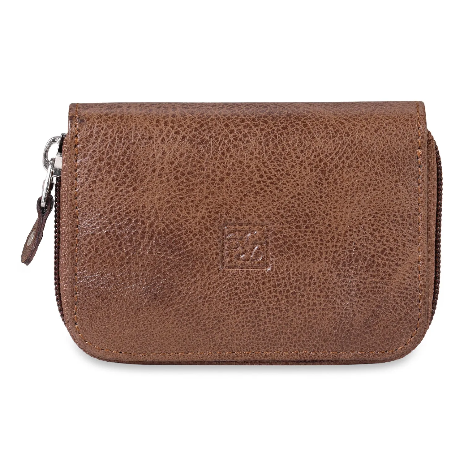 RL Gusset Full Zip Unisex Leather Card Holder