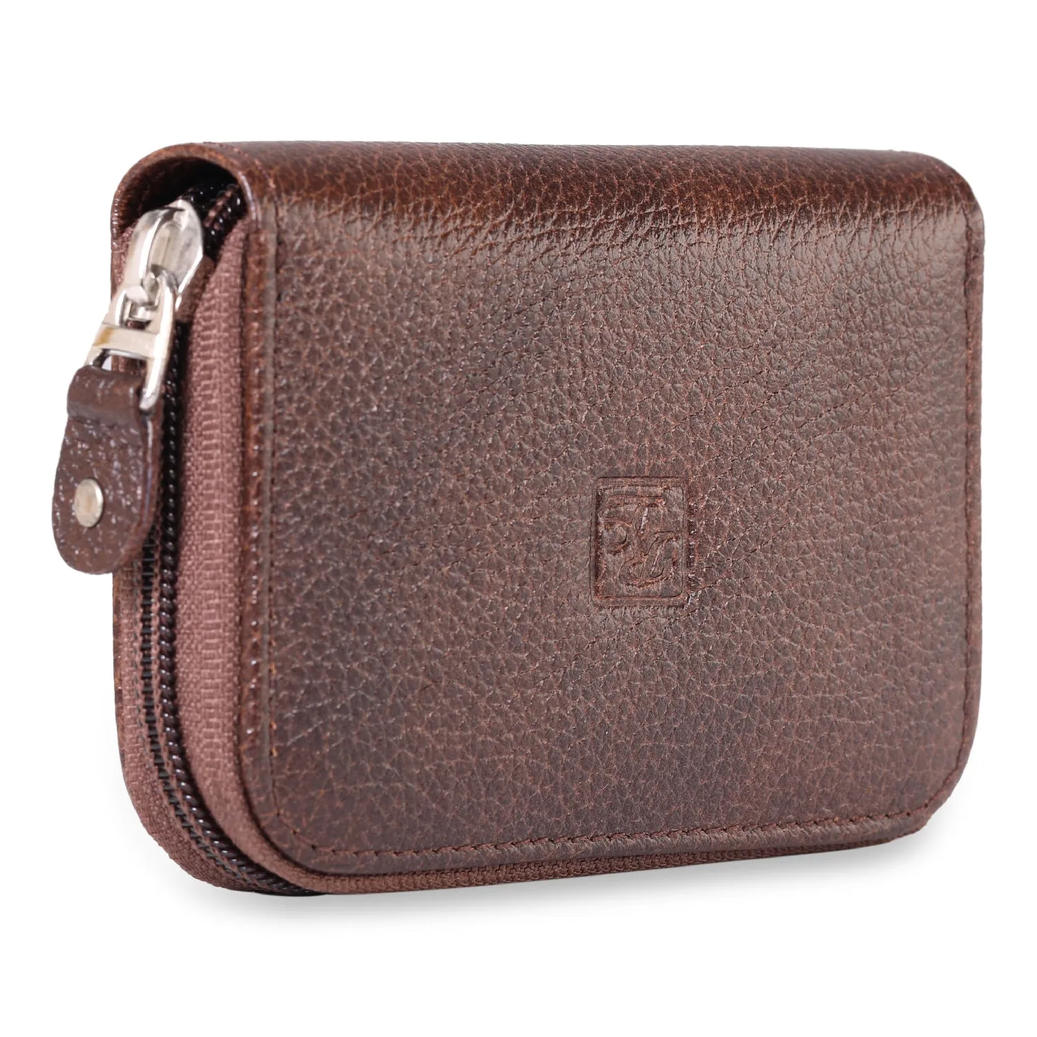 RL Gusset Full Zip Unisex Leather Card Holder