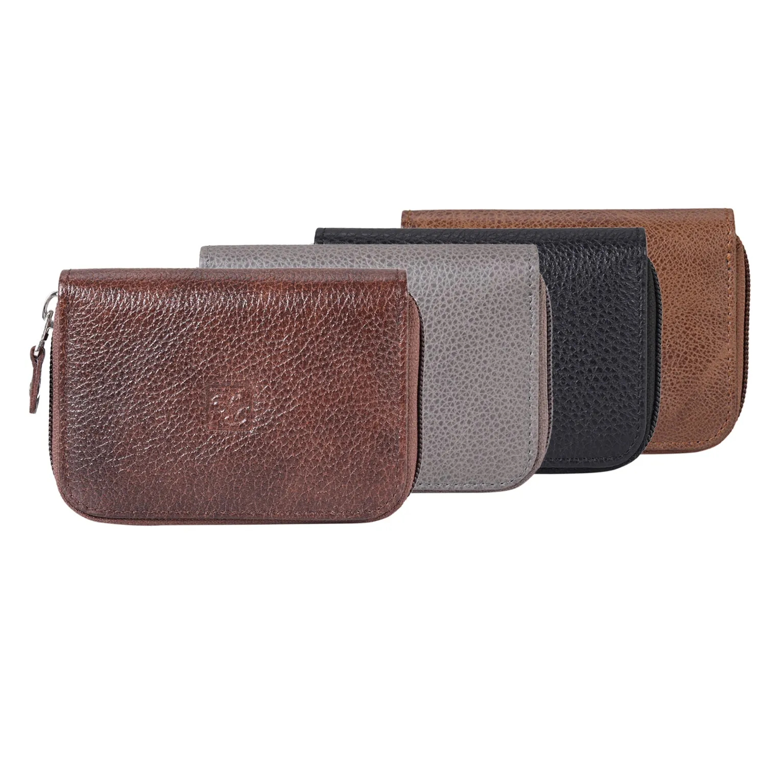 RL Gusset Full Zip Unisex Leather Card Holder