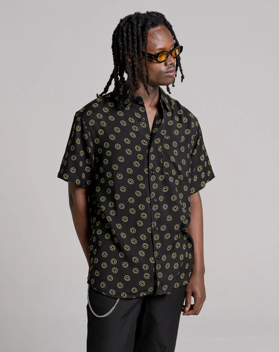 SMILEY UNISEX PRINTED SHIRT | BLACK