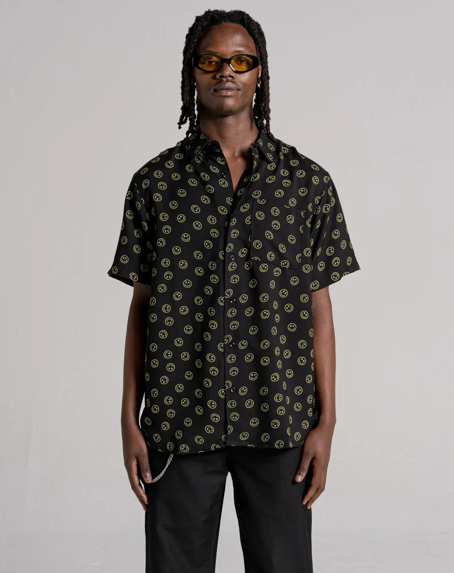 SMILEY UNISEX PRINTED SHIRT | BLACK