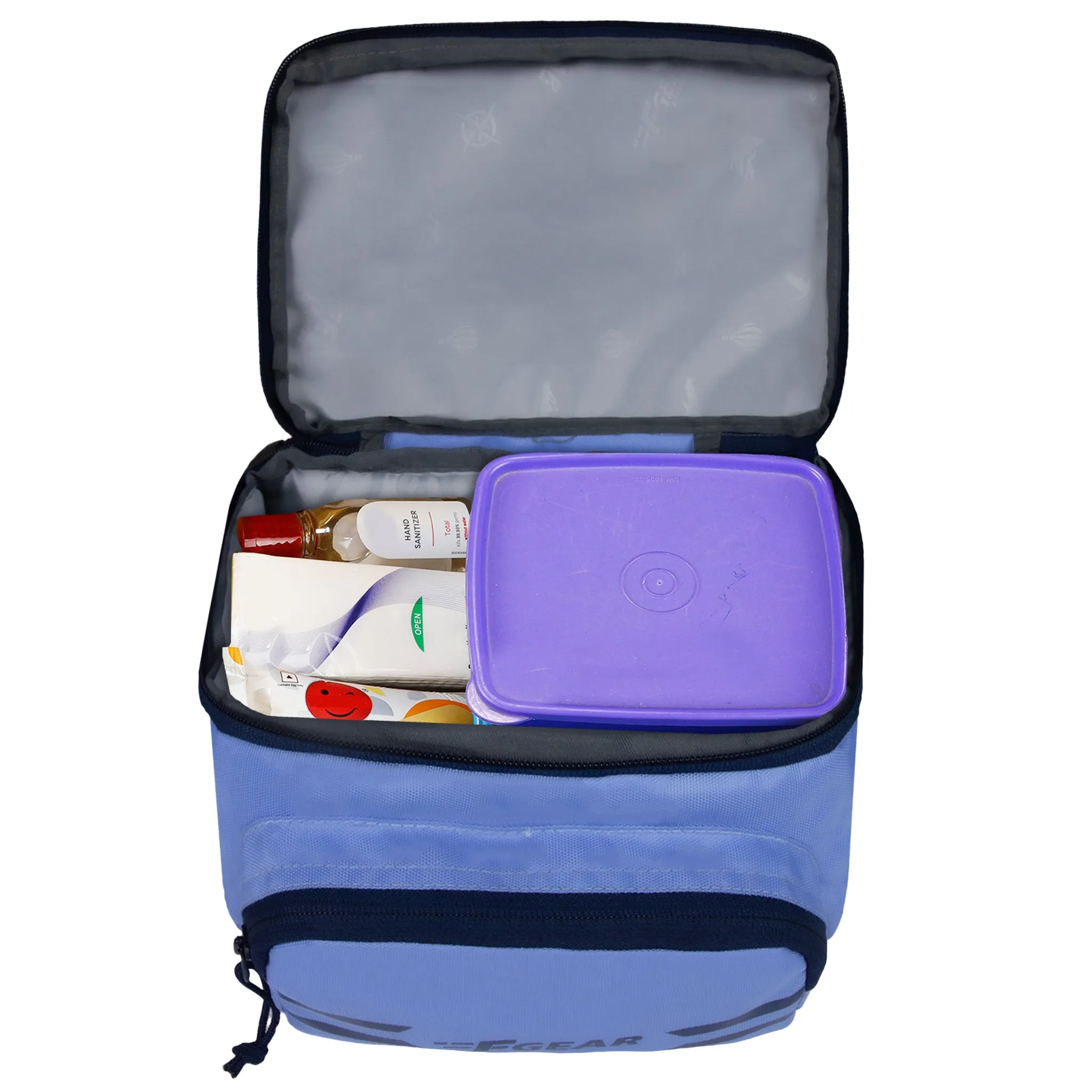 Sushi 9L Lavender Navy Lunch Bag